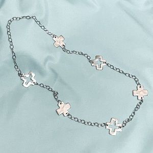 32” silver cross necklace